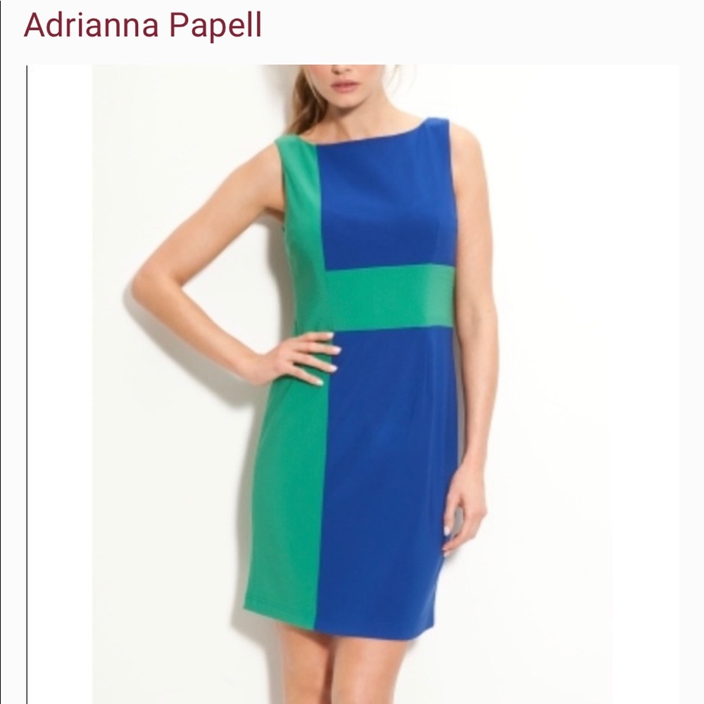 💙💚Adrianna Papell Color Block Sheath Dress💙💚